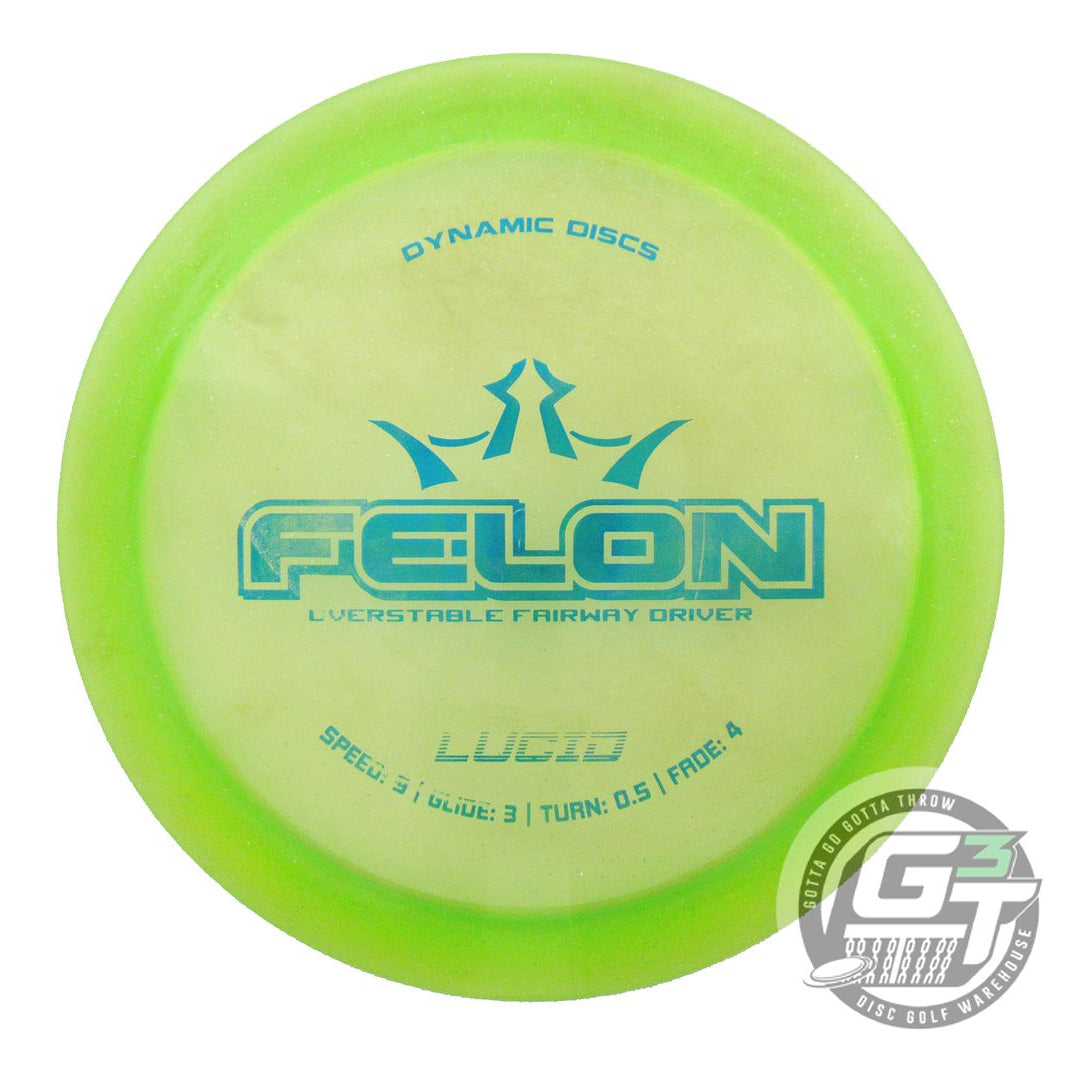 USED Dynamic Discs Lucid Felon 176g Lime Blue Foil Fairway Driver Golf Disc