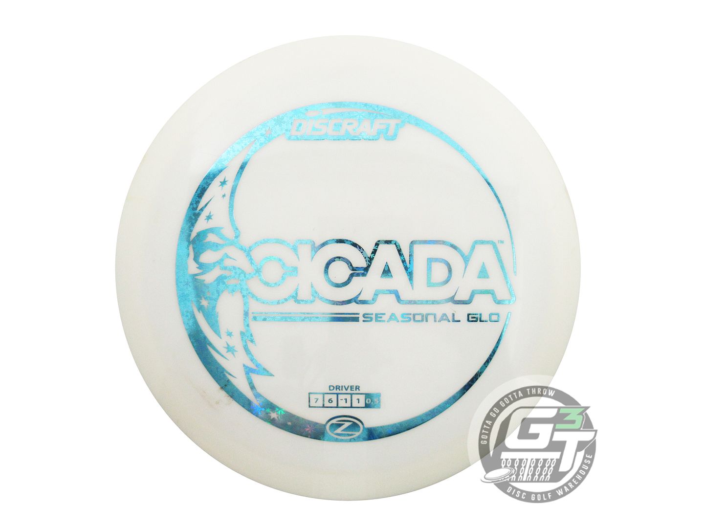 USED Discraft SEASONAL Mega Glo Z Cicada 176g Snowflake Foil Fairway Driver Disc