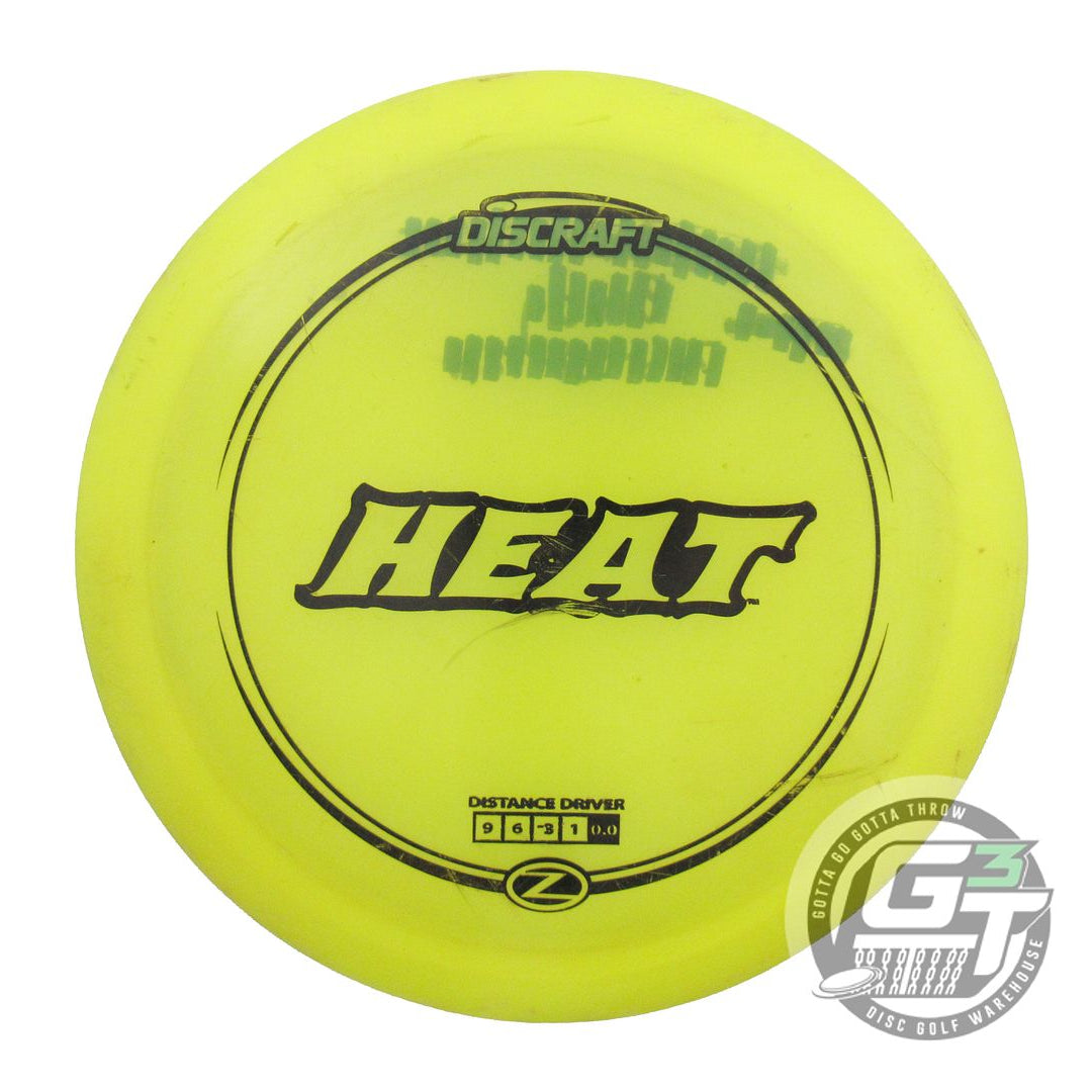 USED Discraft Z Heat 175g Yellow Black Stamp Distance Driver Golf Disc