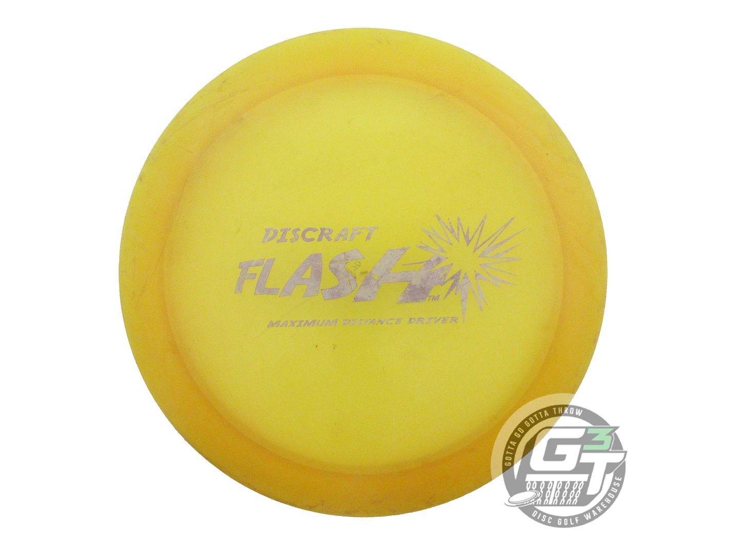 USED Discraft Elite Z Flash 170g Yellow Silver Stamp Distance Driver Golf Disc