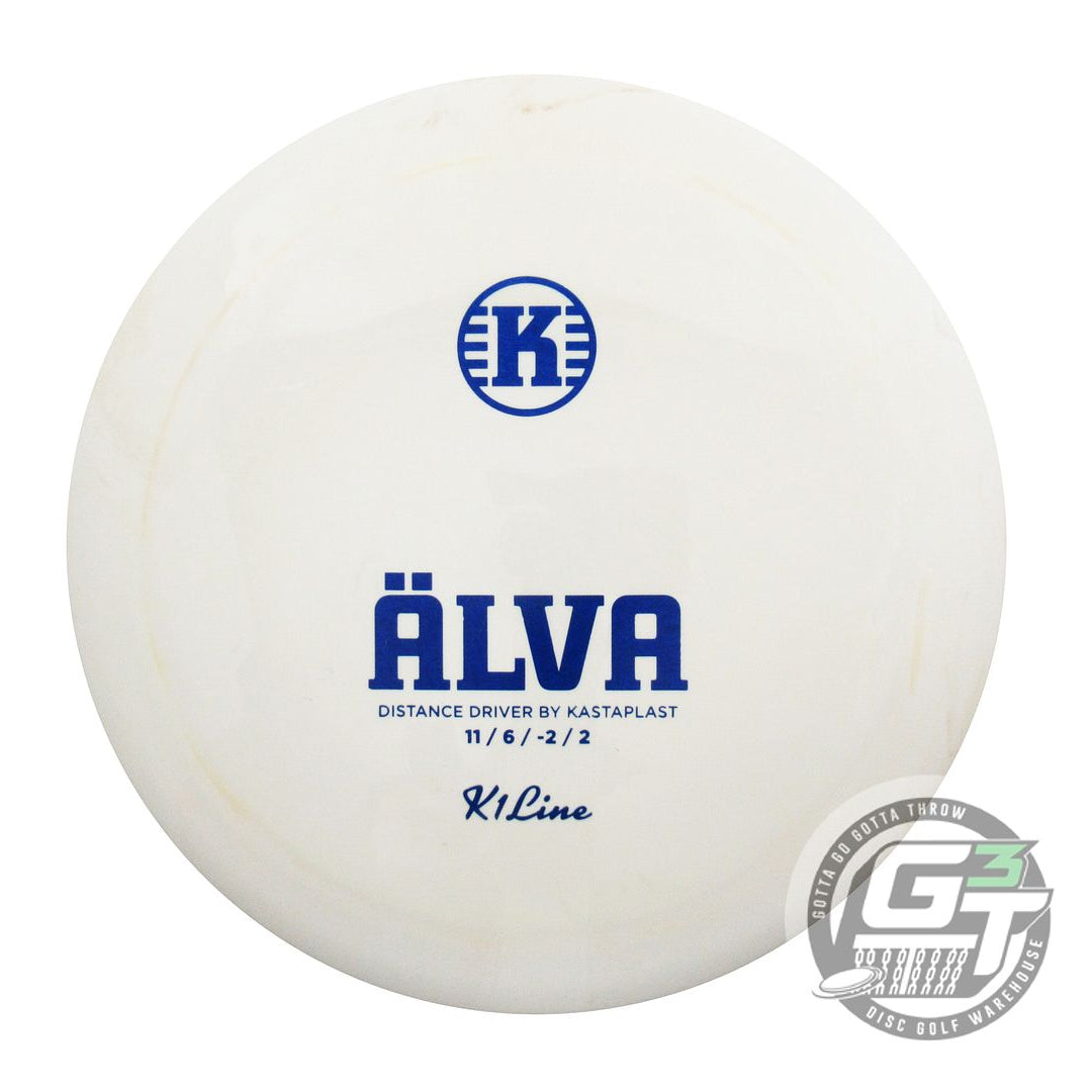 USED Kastaplast K1 Alva 176g White Blue Shatter Foil Distance Driver Golf Disc