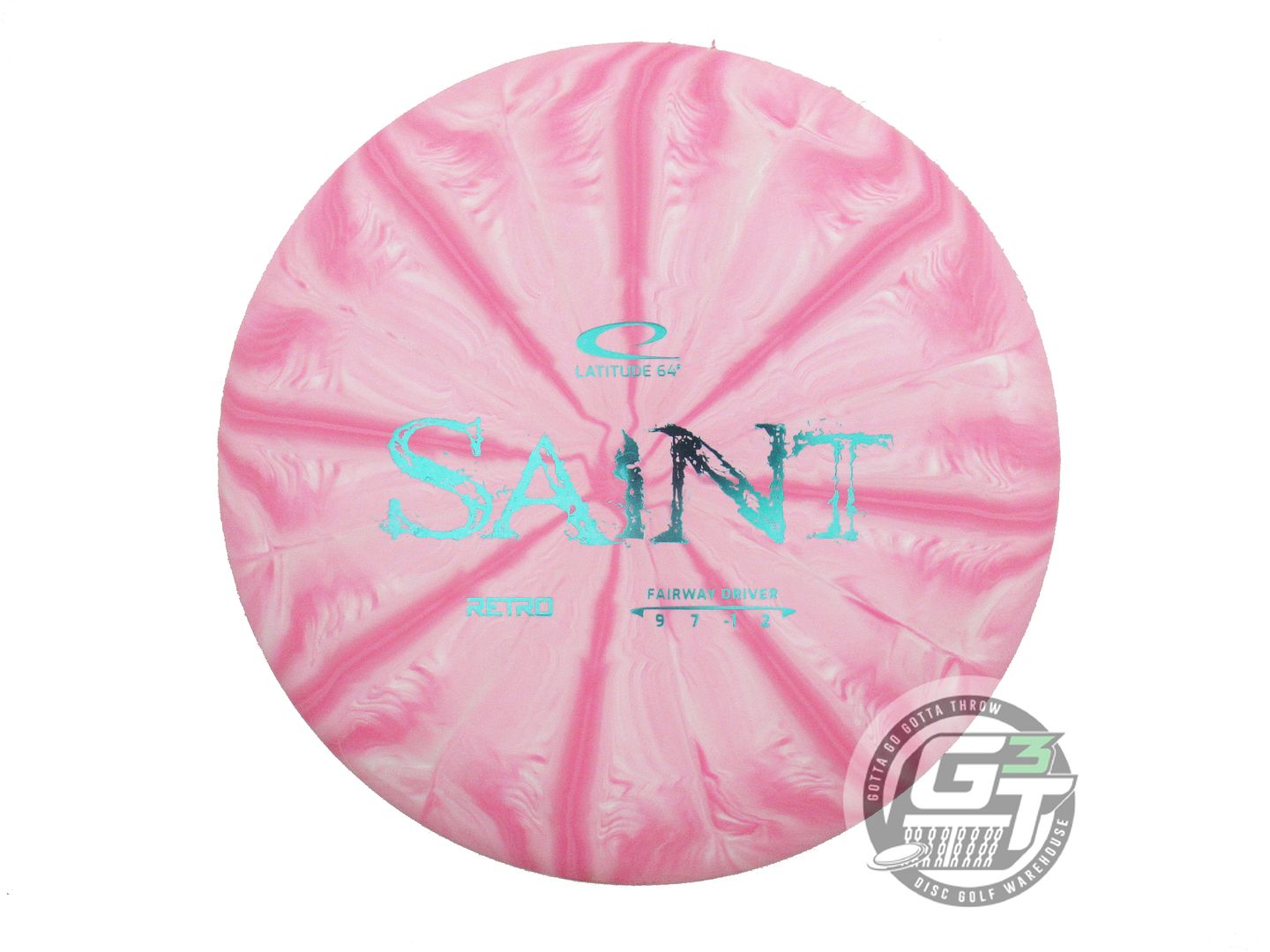 USED Latitude 64 Retro Burst Saint 174g Pink Aqua Foil Fairway Driver Golf Disc