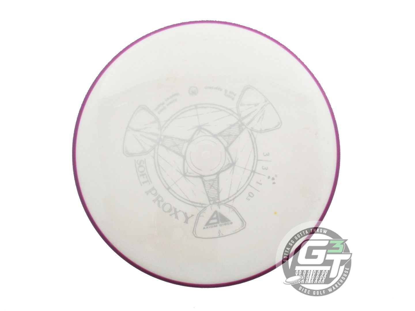 USED Axiom Discs Neutron Soft Proxy 173g White Purple Rim Putter Golf Disc