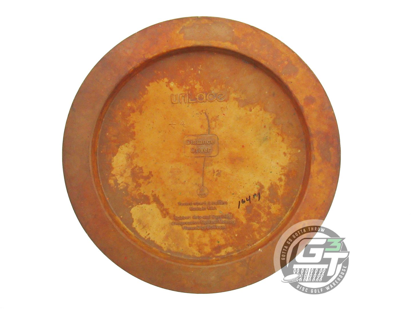 USED Vibram X-Link Medium unLace 164g Orange Distance Driver Golf Disc