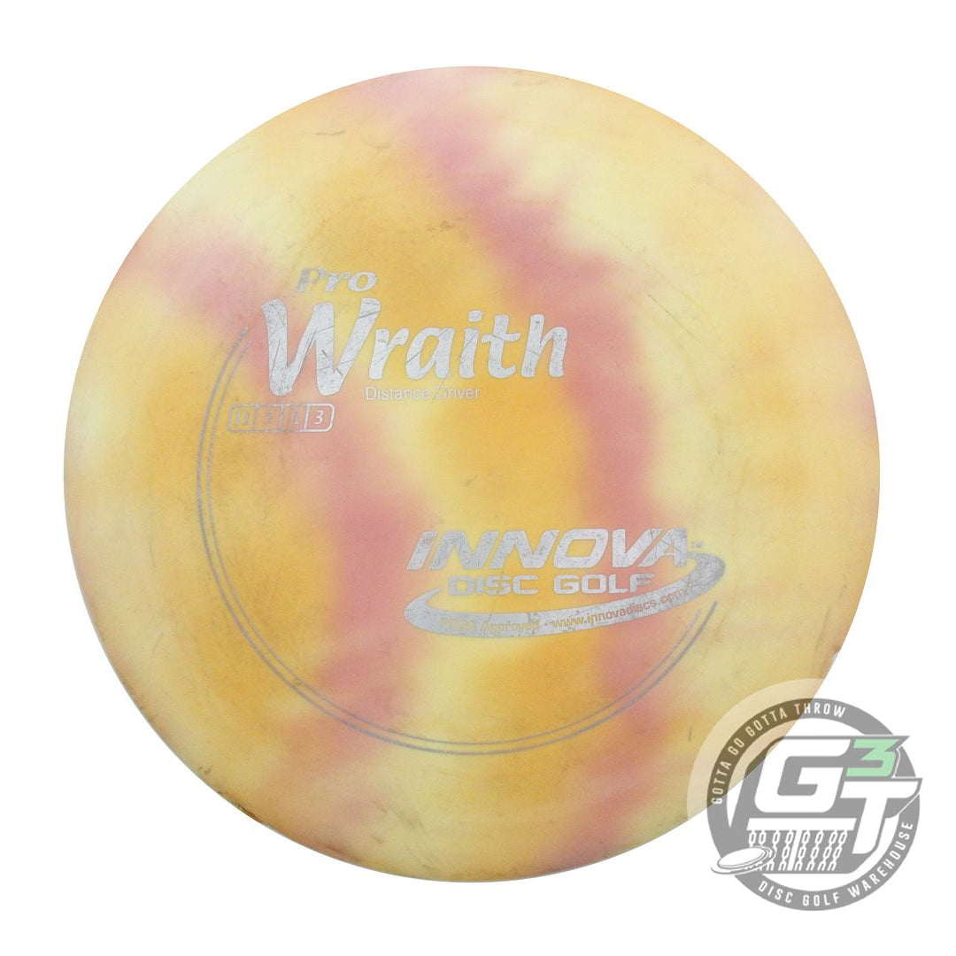 USED Innova I-DYE Pro Wraith 175g Pink Lines RIM DAMAGE Distance Driver Disc