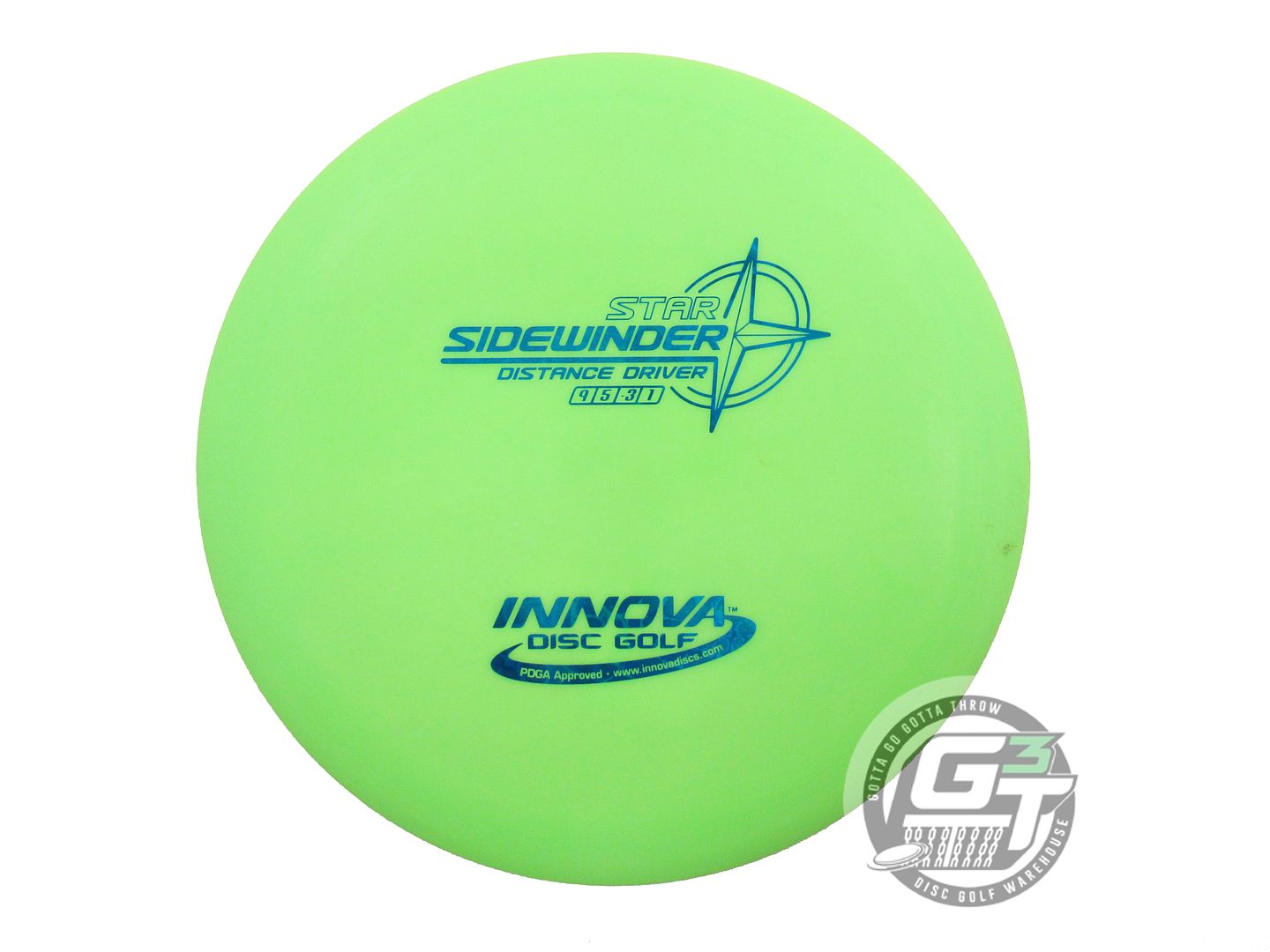 USED Innova Star Sidewinder 175g Lime Blue Foil Distance Driver Golf Disc