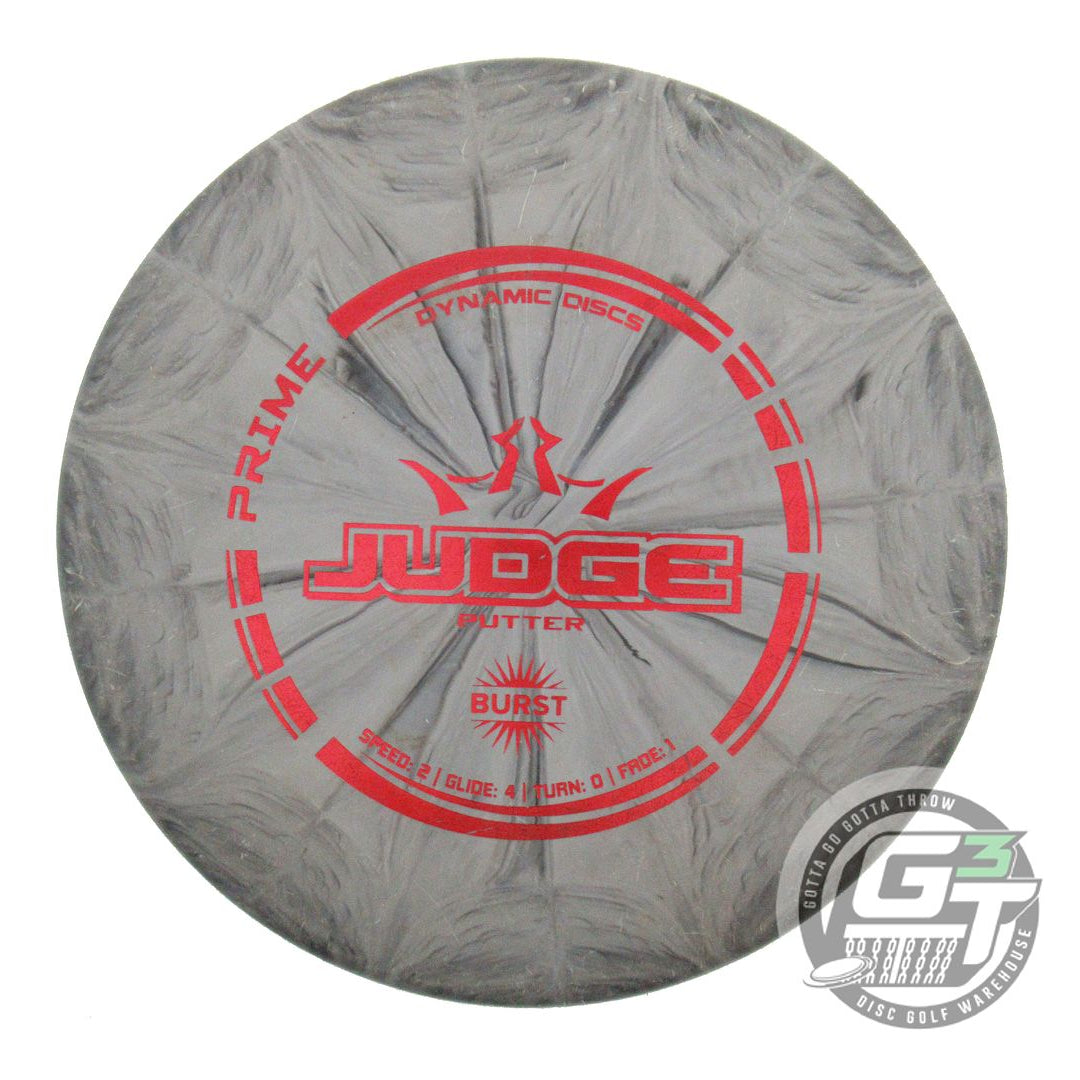 USED Dynamic Discs Prime Burst Judge 173g Gray Red Foil Putter Golf Disc