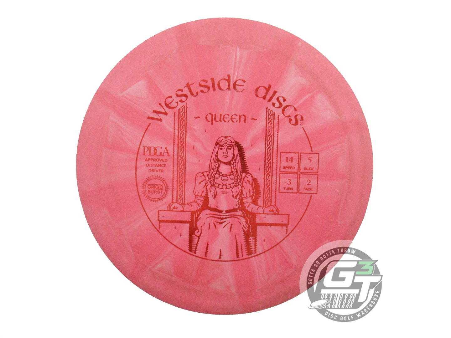 USED Westside Discs Origio Burst Queen 173g Pink Red Foil Distance Driver Disc