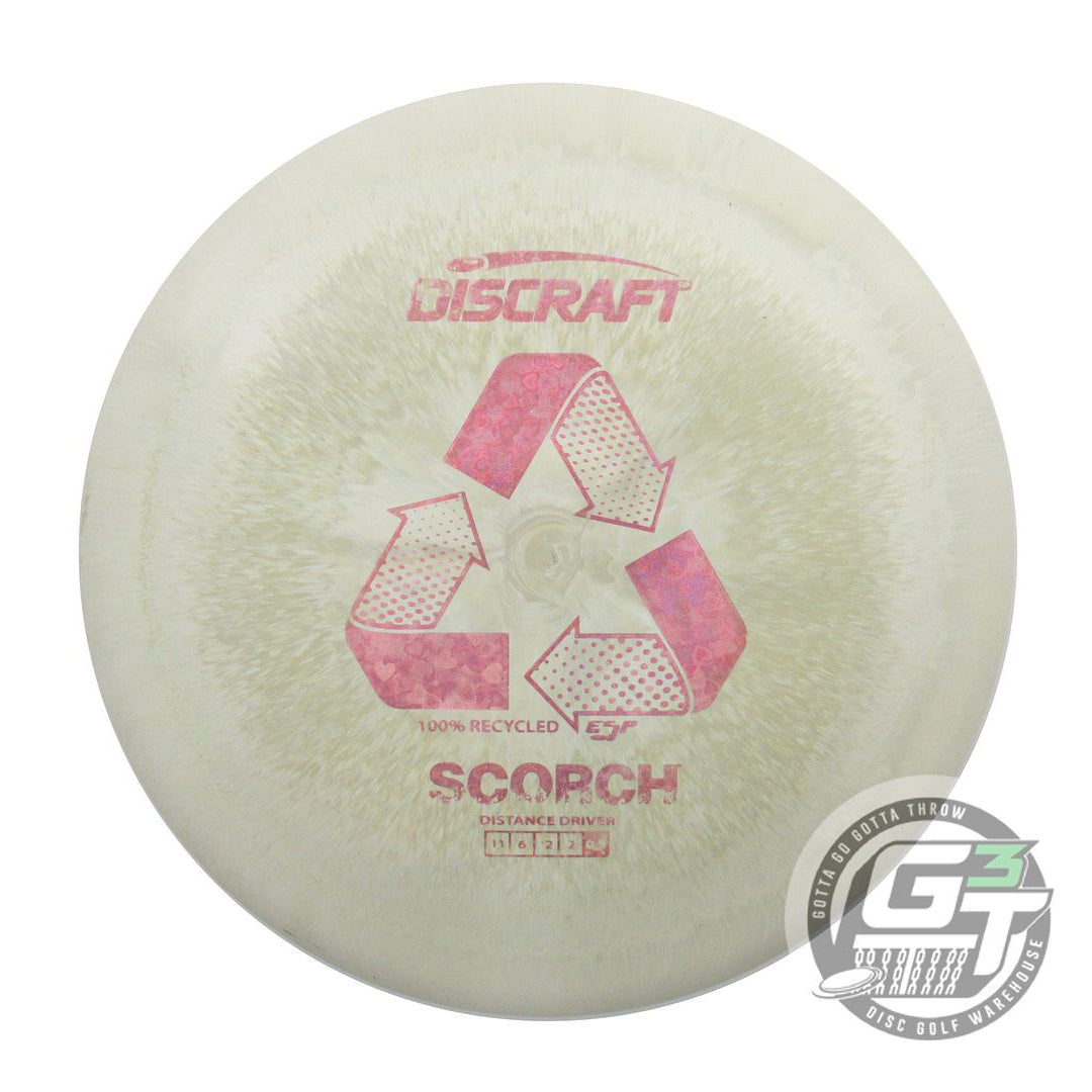 USED Discraft Recycled ESP Scorch 172g Olive Pink Heart Distance Driver Disc