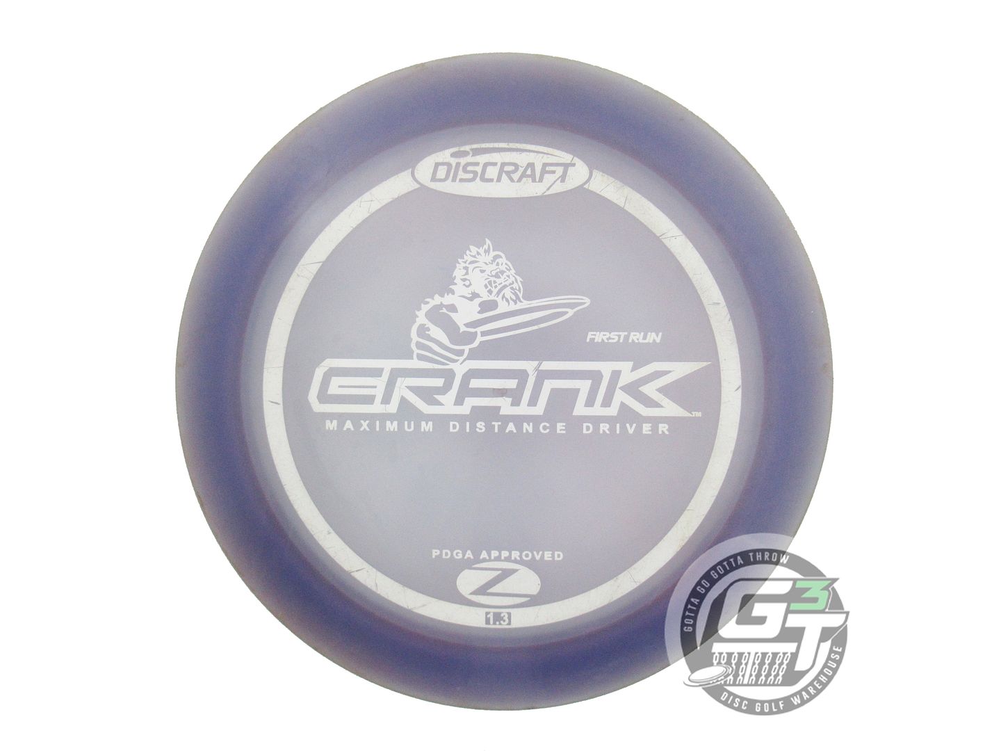 USED Discraft Z Crank 175g Purple White Stamp Distance Driver Golf Disc