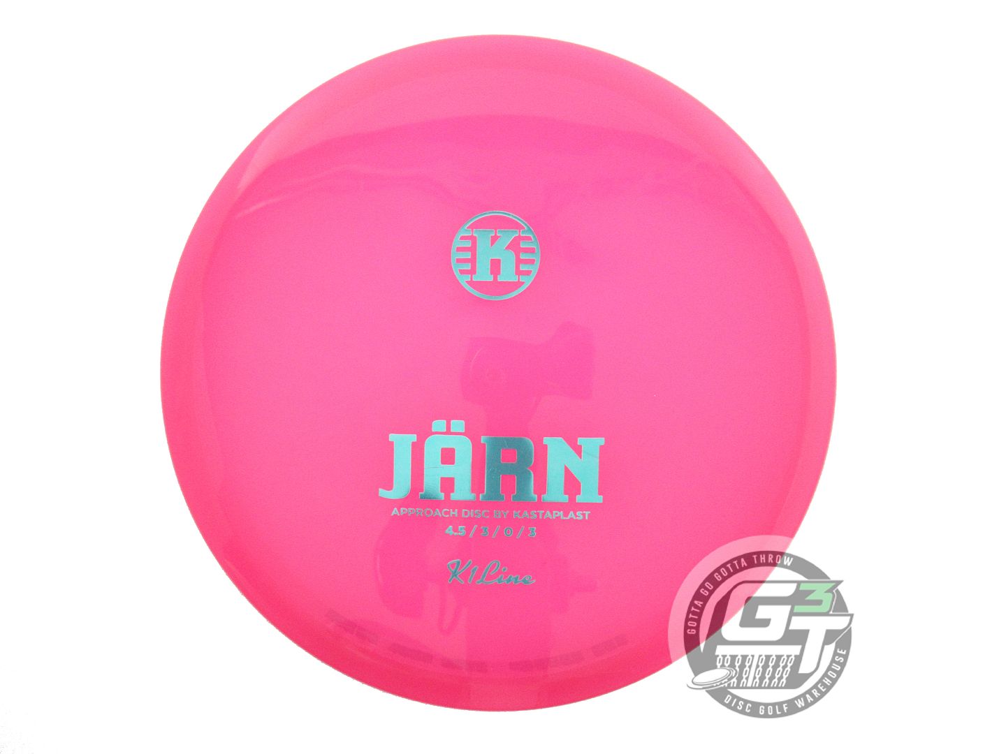 USED Kastaplast K1 Jarn 176g Pink Aqua Foil A Midrange Golf Disc