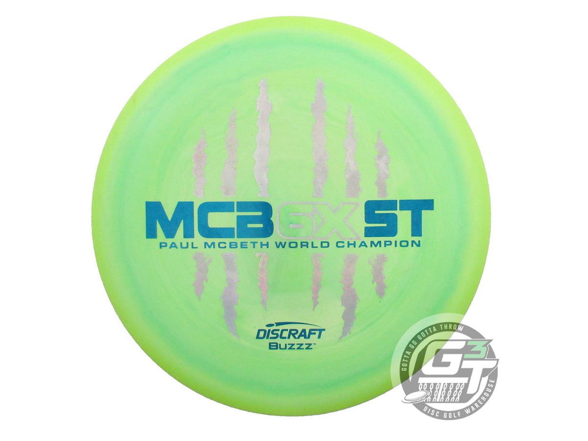 USED Discraft 6X McBEAST ESP Buzzz 178g Lime Silver Holo Foil Midrange Golf Disc