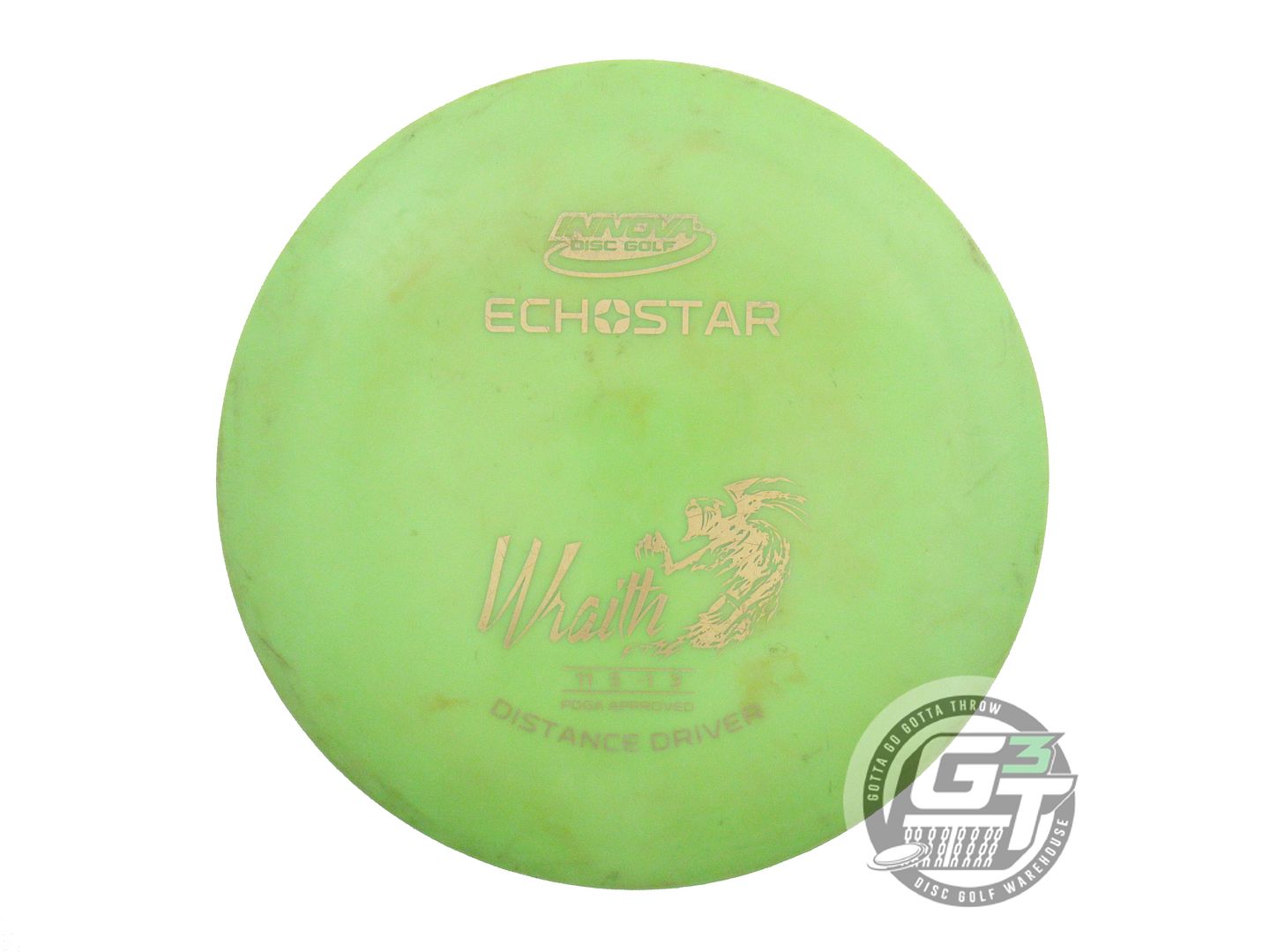 USED Innova Echo Star Wraith 171g Lime Gold Foil PENNED Distance Driver Disc