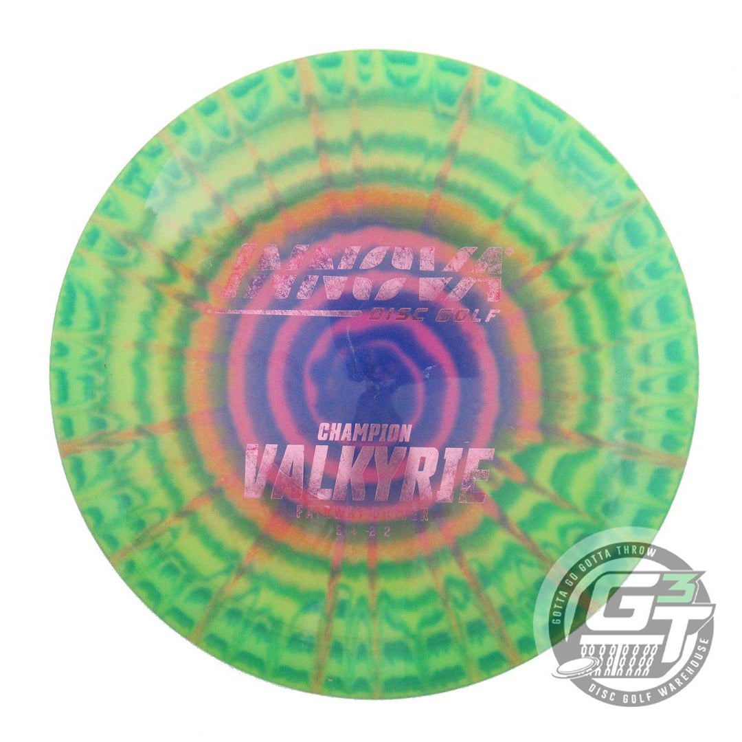 USED Innova I-DYE Champion Valkyrie 170g Lime Spiral Burst Distance Driver Disc