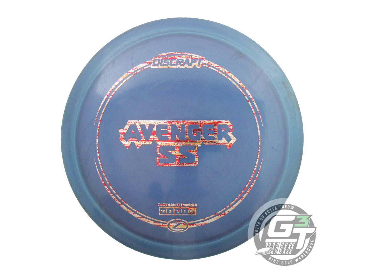 USED Discraft Z Avenger SS 174g Blue Red Static Foil Distance Driver Golf Disc