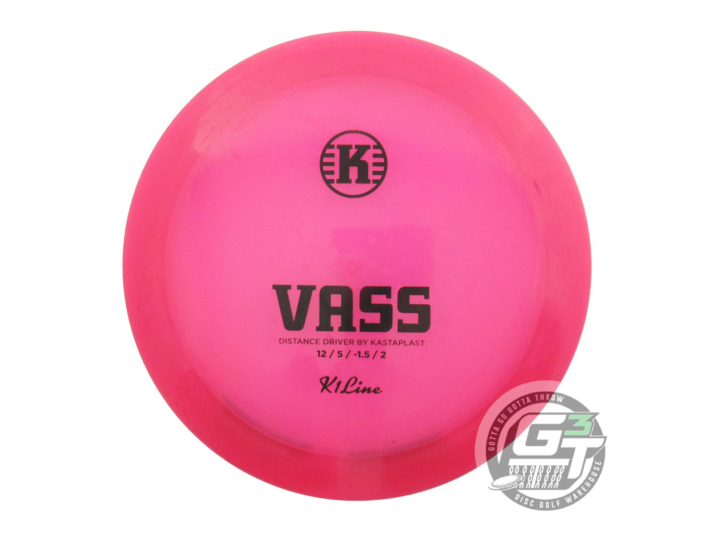 USED Kastaplast K1 Vass 174g Pink Black Stamp Distance Driver Golf Disc