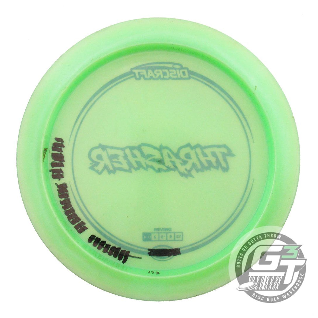 USED Discraft Z Thrasher 173g Lime Black Stamp Distance Driver Golf Disc