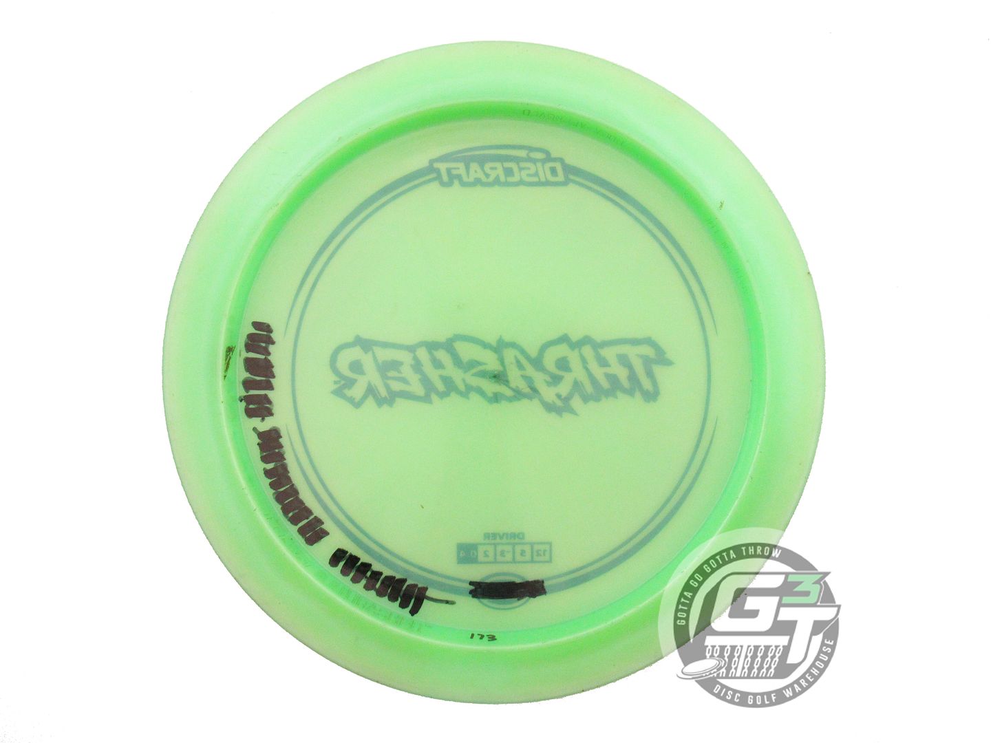 USED Discraft Z Thrasher 173g Lime Black Stamp Distance Driver Golf Disc