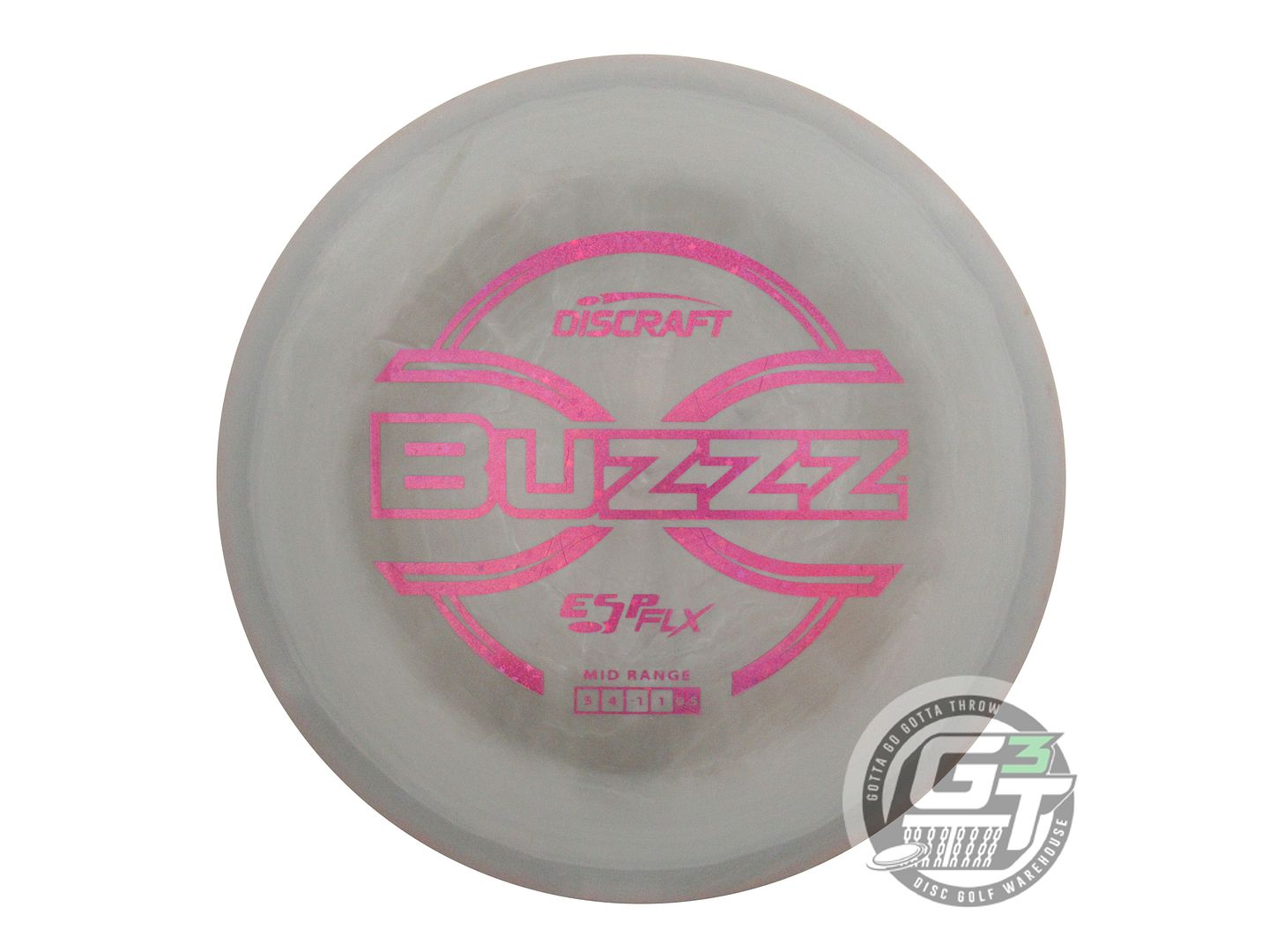 USED Discraft ESP FLX Buzzz 179g Gray Pink Star Foil Midrange Golf Disc