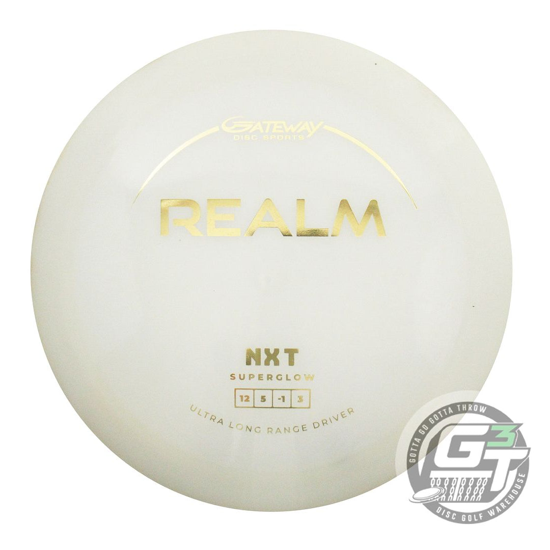 USED Gateway NXT Glow Realm 176g Gold Foil Distance Driver Golf Disc