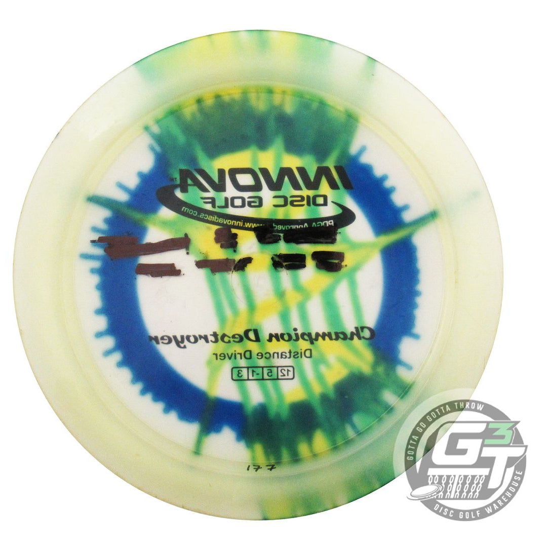 USED Innova I-DYE Champion Destroyer 177g Blue Burst Distance Driver Golf Disc
