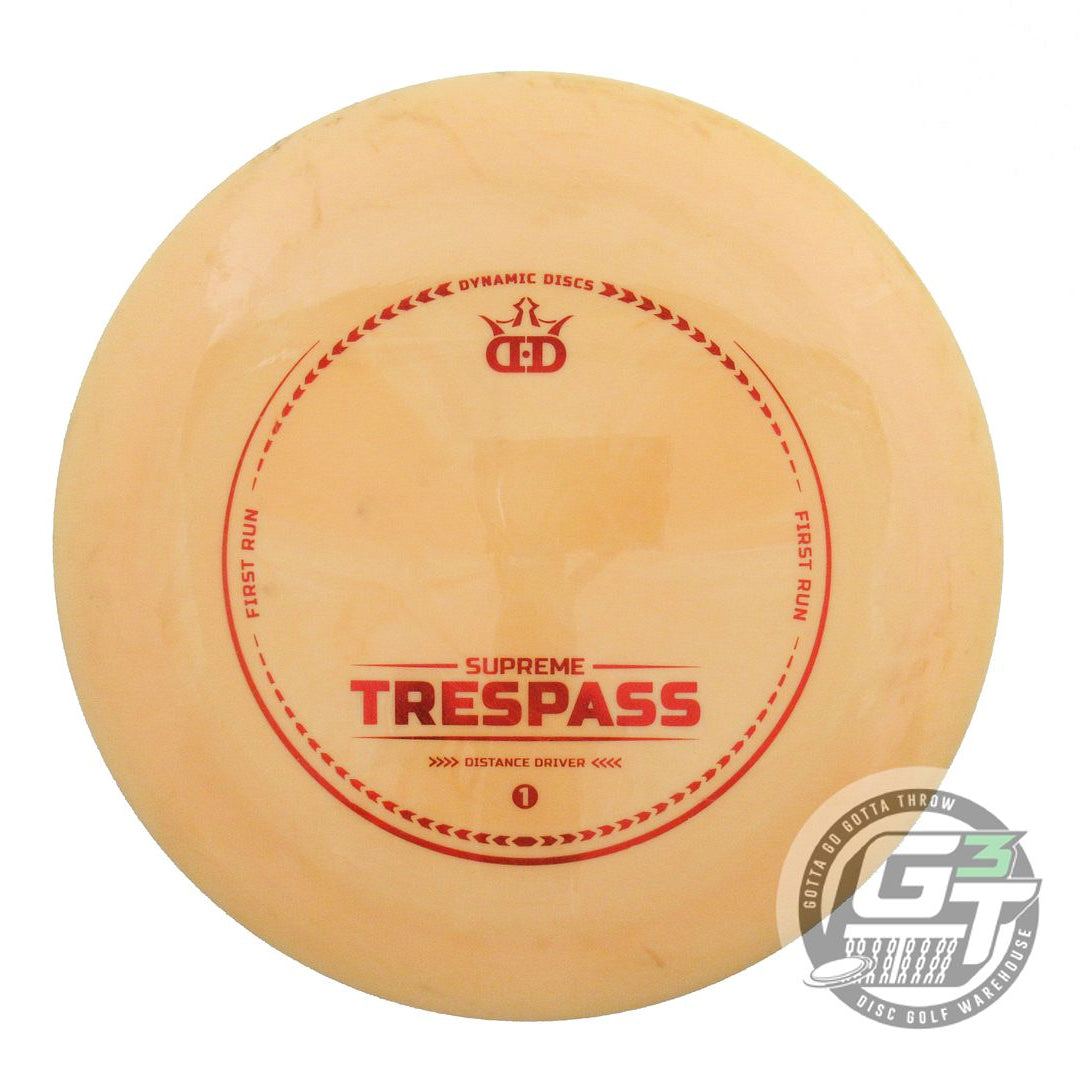 USED Dynamic Discs Supreme Trespass 173g Peach Red Foil Distance Driver Disc