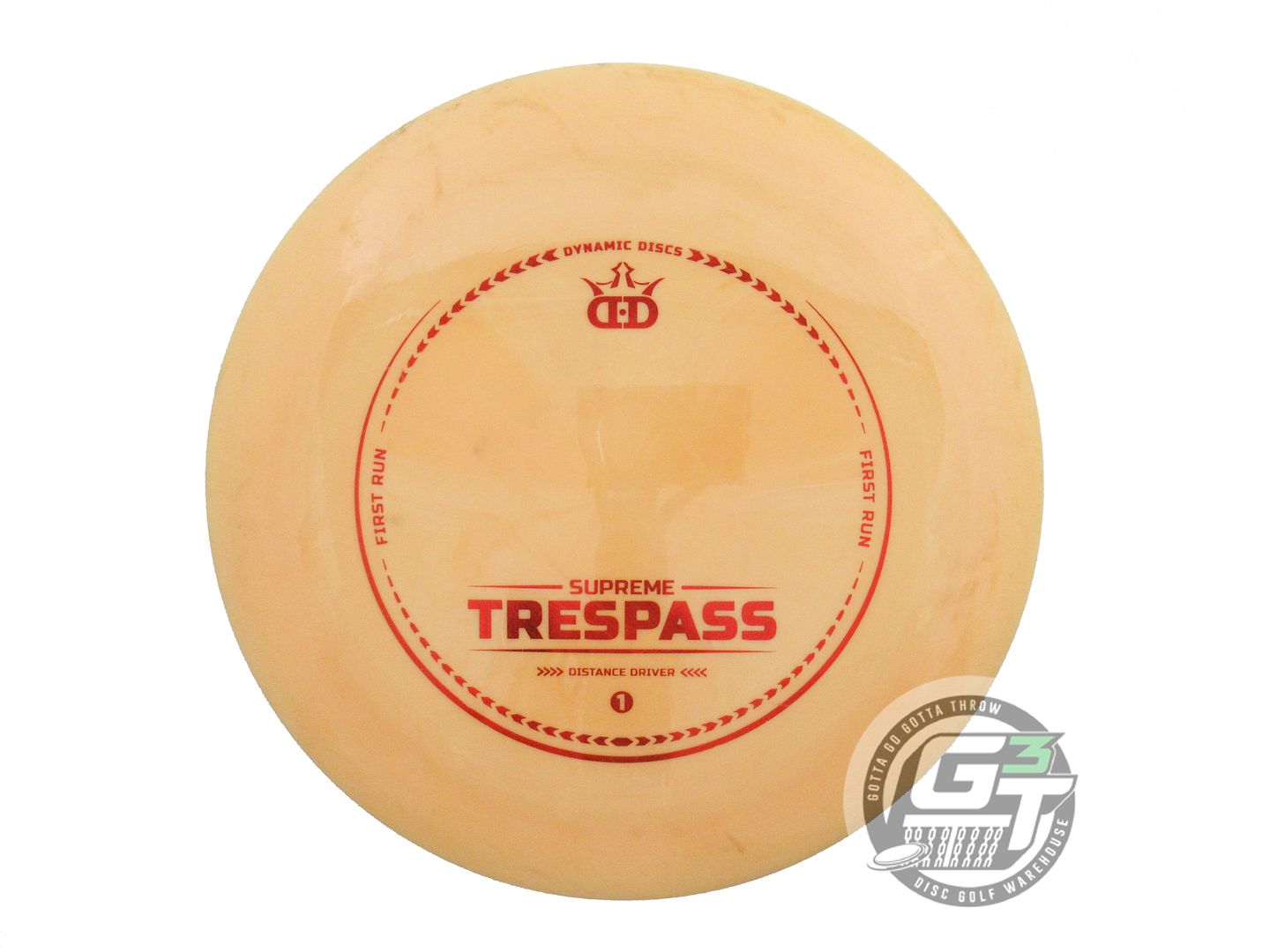 USED Dynamic Discs Supreme Trespass 173g Peach Red Foil Distance Driver Disc