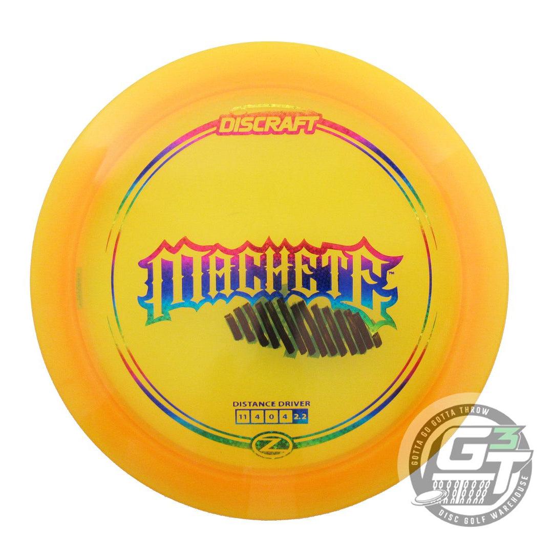 USED Discraft Z Machete 180g Orange Rainbow Star Foil Distance Driver Golf Disc