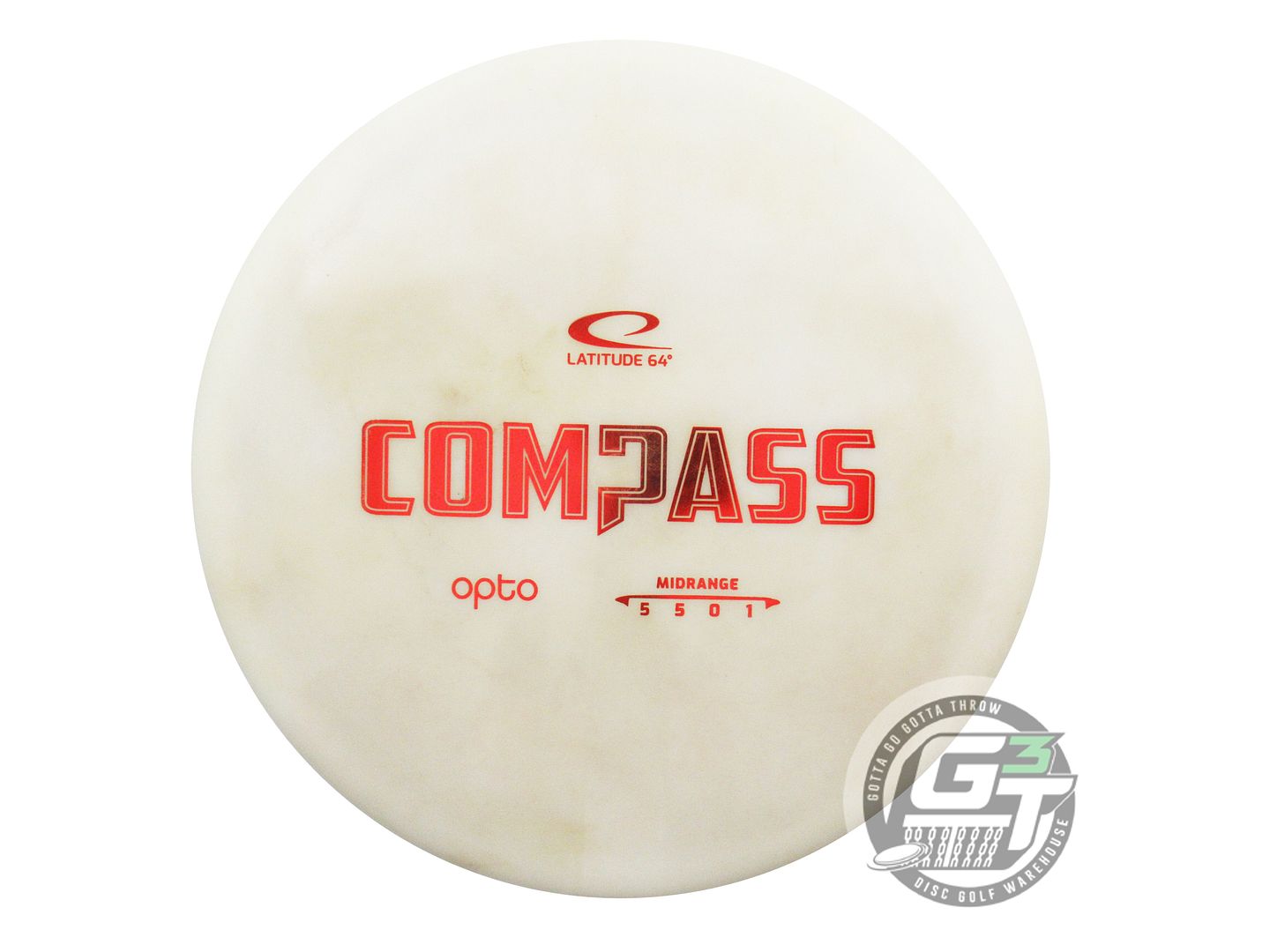 USED Latitude 64 Opto Compass 179g White Red Foil Midrange Golf Disc