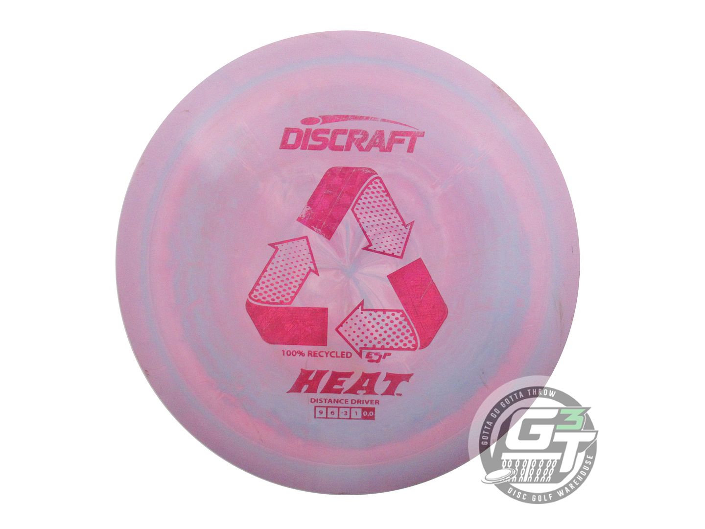 USED Discraft Recycled ESP Heat 163g Pink-Blue Distance Driver Golf Disc