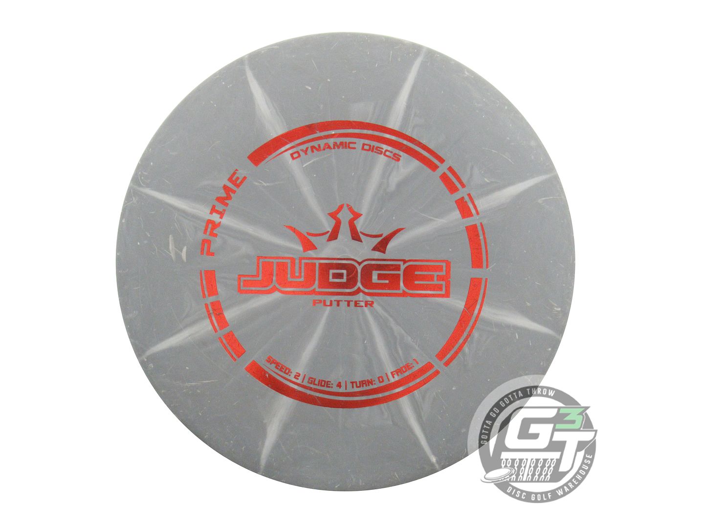 USED Dynamic Discs Prime Judge 175g Gray Red Foil Putter Golf Disc