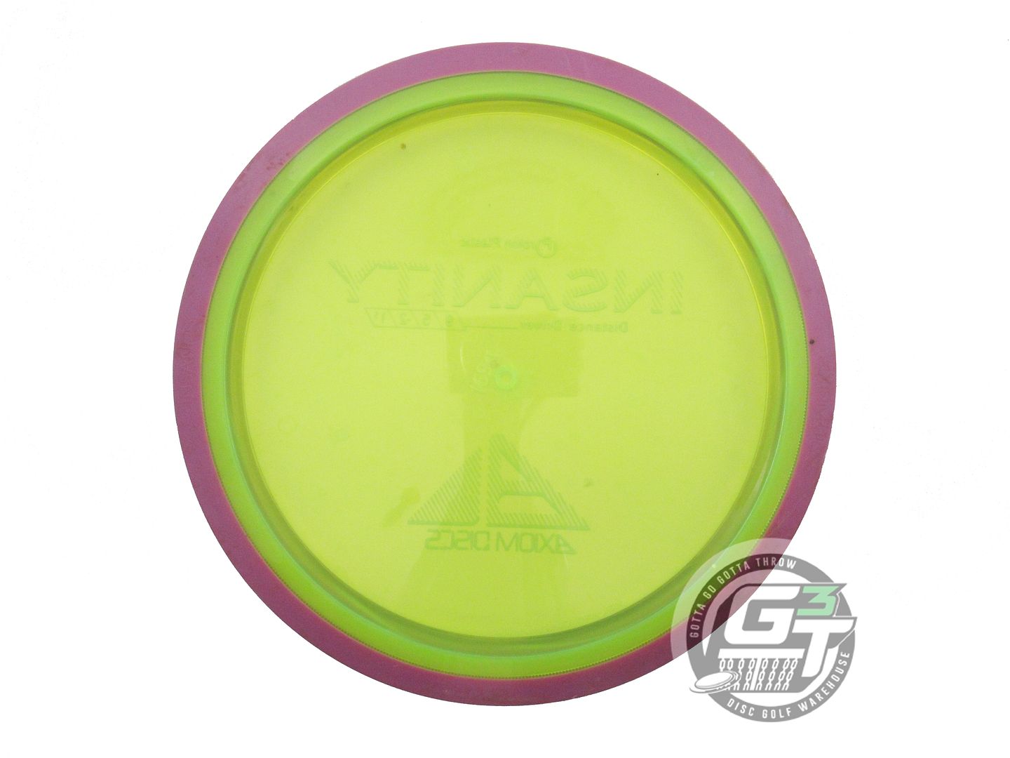USED Axiom Discs Proton Insanity 169g Lime Purple Rim Distance Driver Golf Disc