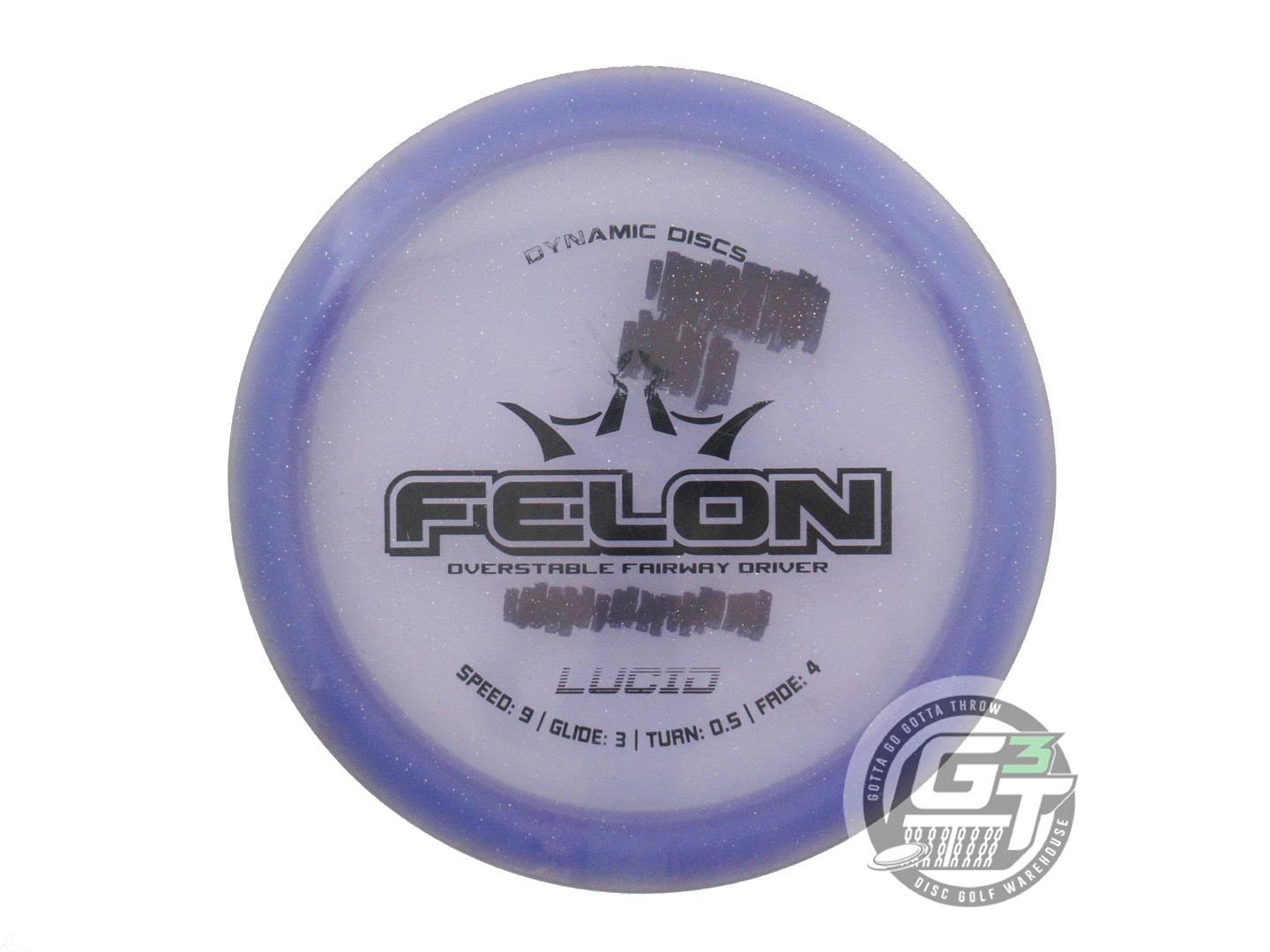 USED Dynamic Discs Lucid Felon 173g Purple Black Stamp Fairway Driver Golf Disc