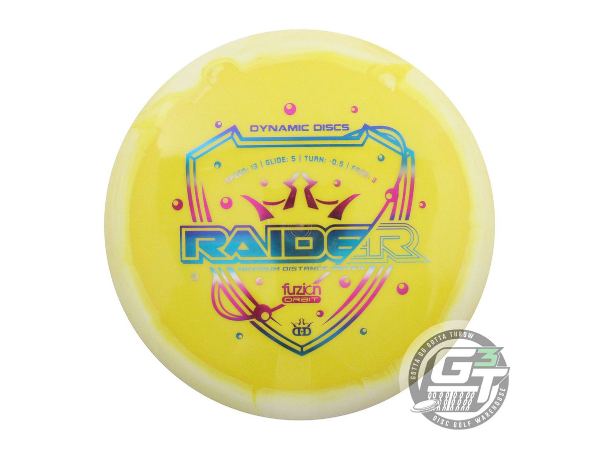 USED Dynamic Discs Fuzion Orbit Raider 174g White-Yellow Distance Driver Disc