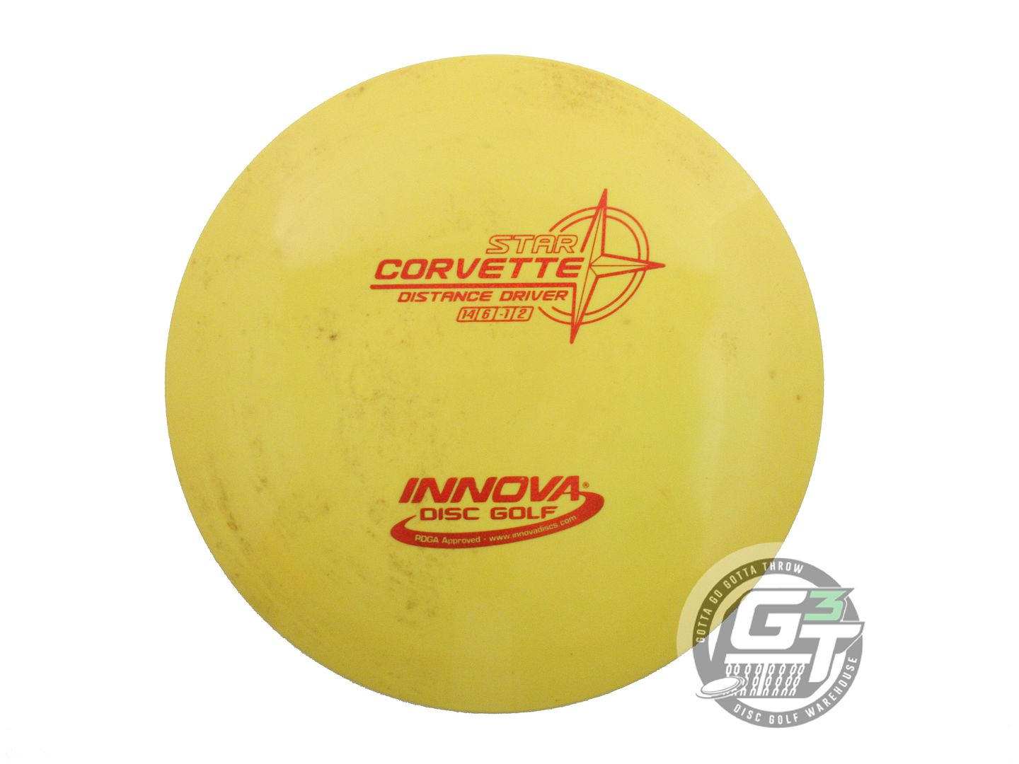 USED Innova Star Corvette 174g Yellow Red Glitter Foil Distance Driver Golf Disc