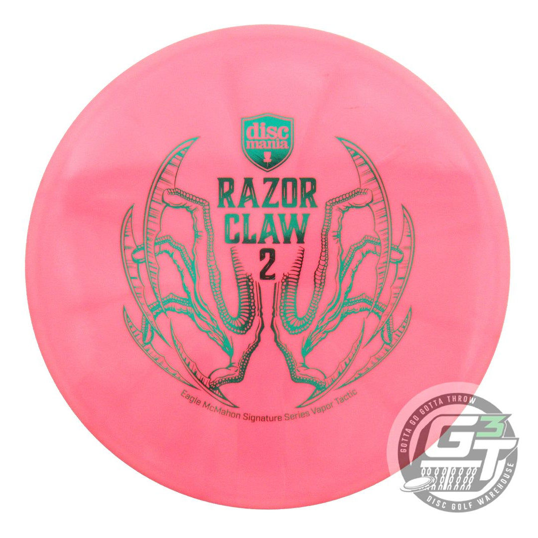 USED DiscMania RAZOR CLAW 2 Vapor Tactic 176g Pink Green Foil Putter Golf Disc
