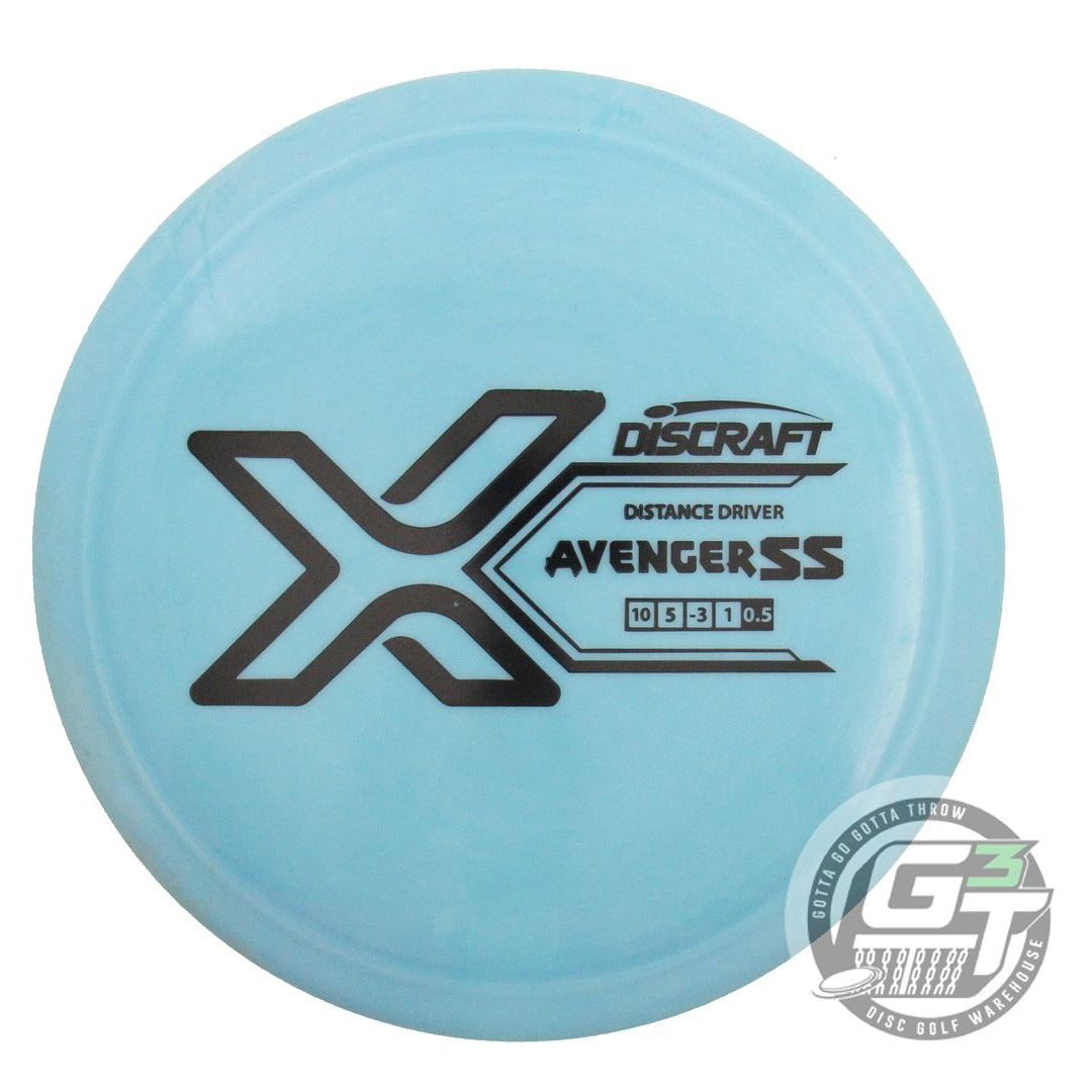 USED Discraft X Avenger SS 173g Sky Blue Black Stamp Distance Driver Golf Disc