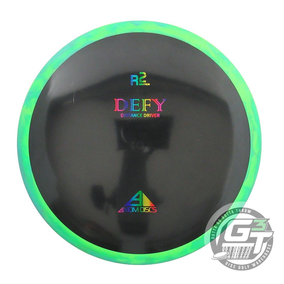 USED Axiom Discs R2 Neutron Defy 168g Black Lime Rim Distance Driver Disc