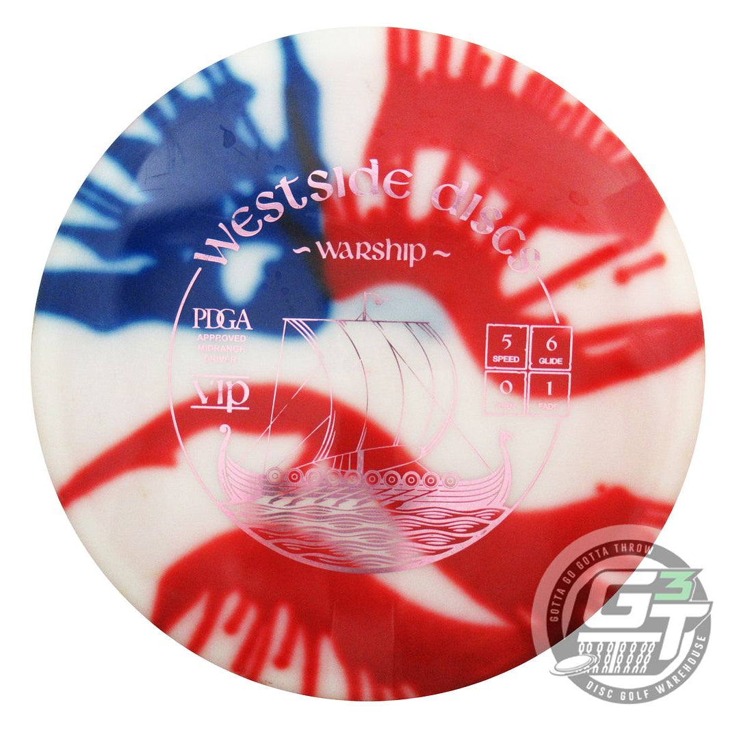USED Westside Discs MyDye VIP Warship 180g Flag Midrange Golf Disc