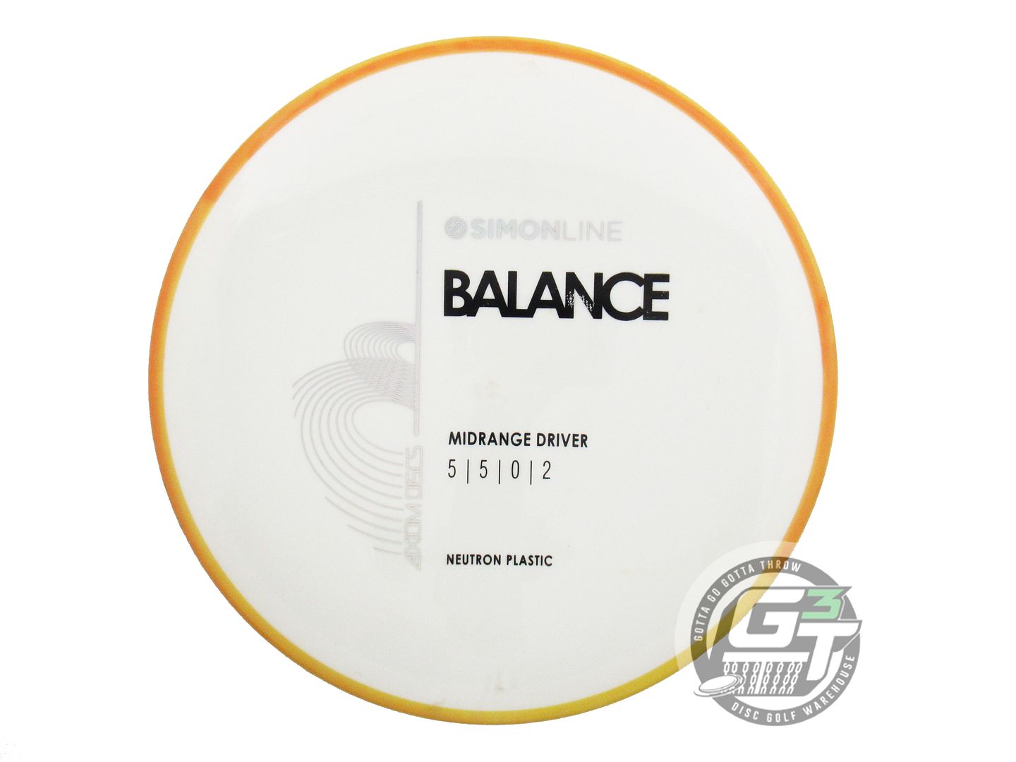 USED Axiom Discs Neutron Balance 167g White Orange Rim Midrange Golf Disc