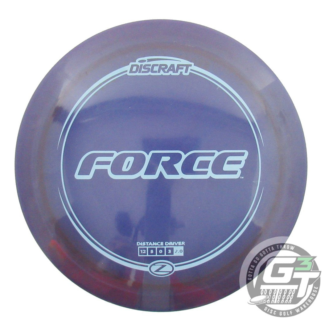 USED Discraft Z Force 174g Purple Sky Blue Stamp Distance Driver Golf Disc