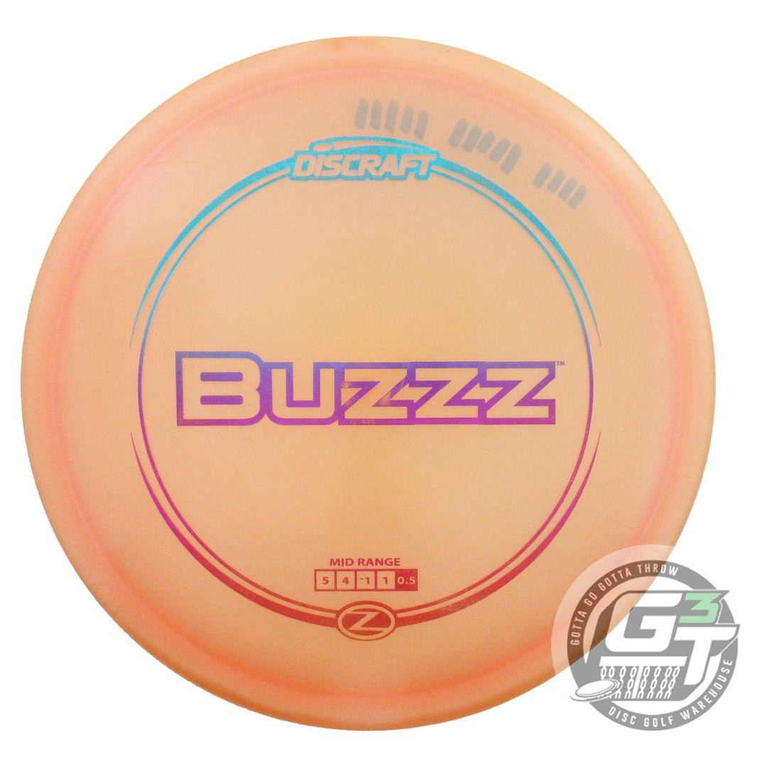 USED Discraft Z Buzzz 181g Peach Sunset Shatter Foil Midrange Golf Disc