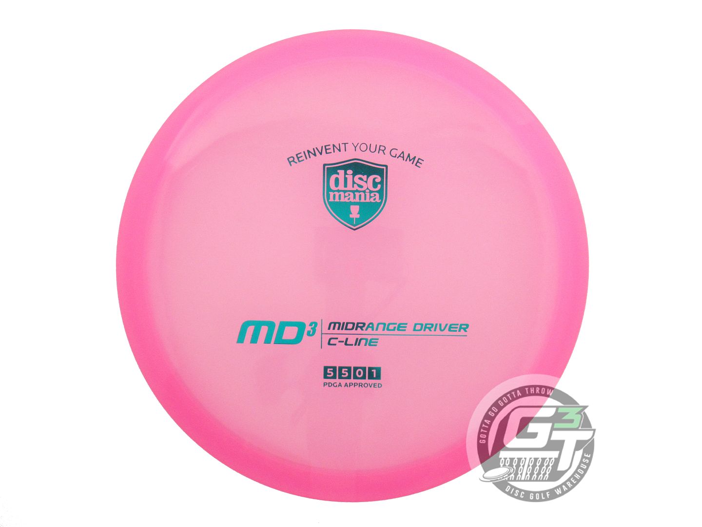 USED DiscMania C-Line MD3 178g Pink Teal Foil Midrange Golf Disc