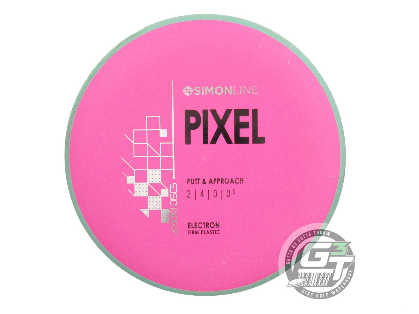USED Axiom Discs Electron Pixel 173g Pink Green Rim Putter Golf Disc