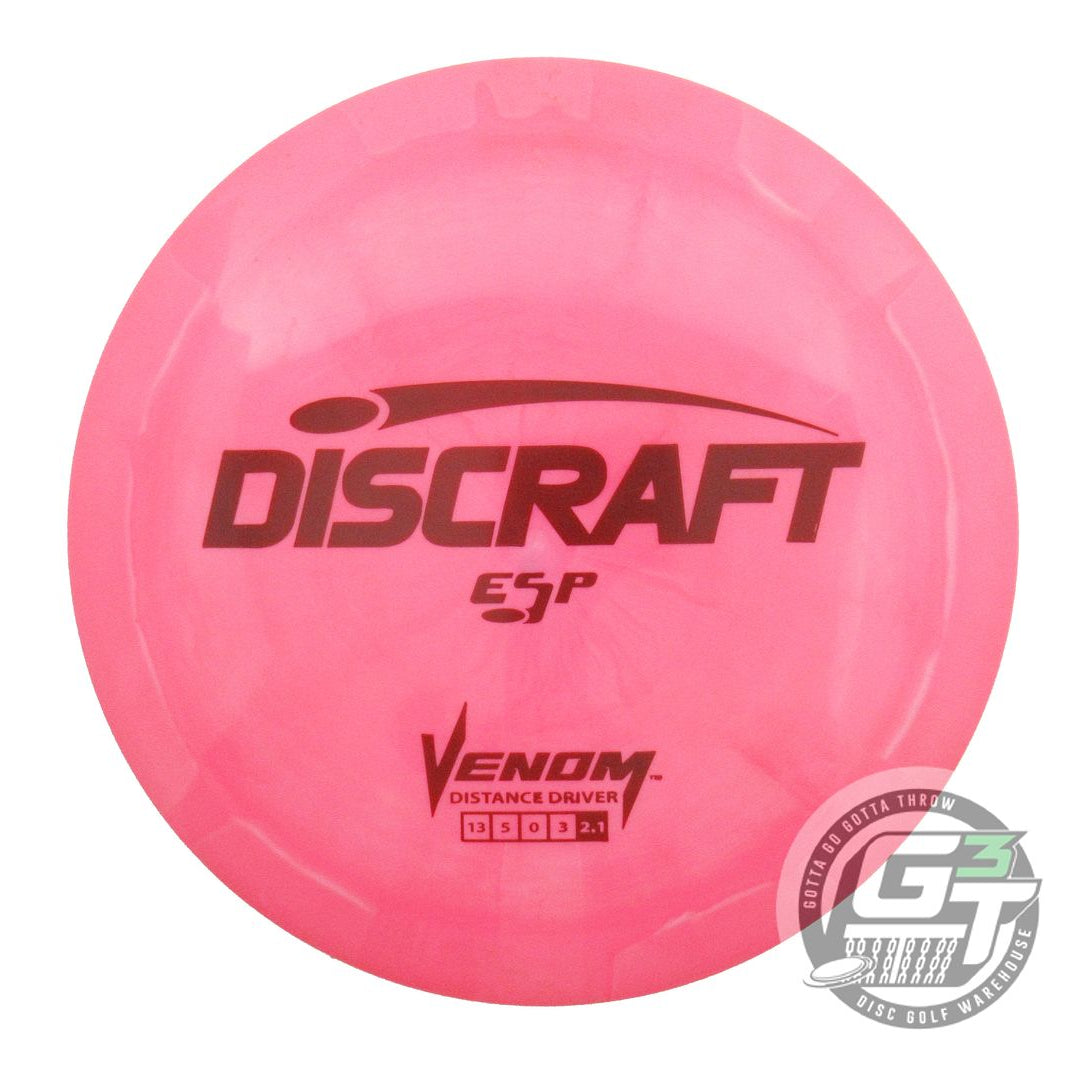 USED Discraft ESP Venom 174g Pink Maroon Stamp Distance Driver Golf Disc