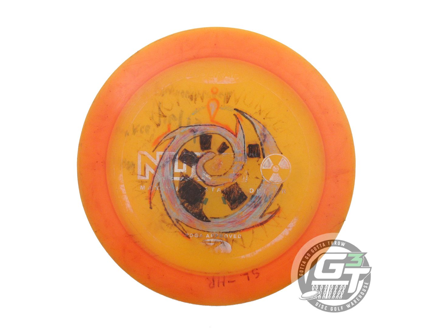 USED Discraft Z Nuke 167g Orange SHARPIE Distance Driver Golf Disc