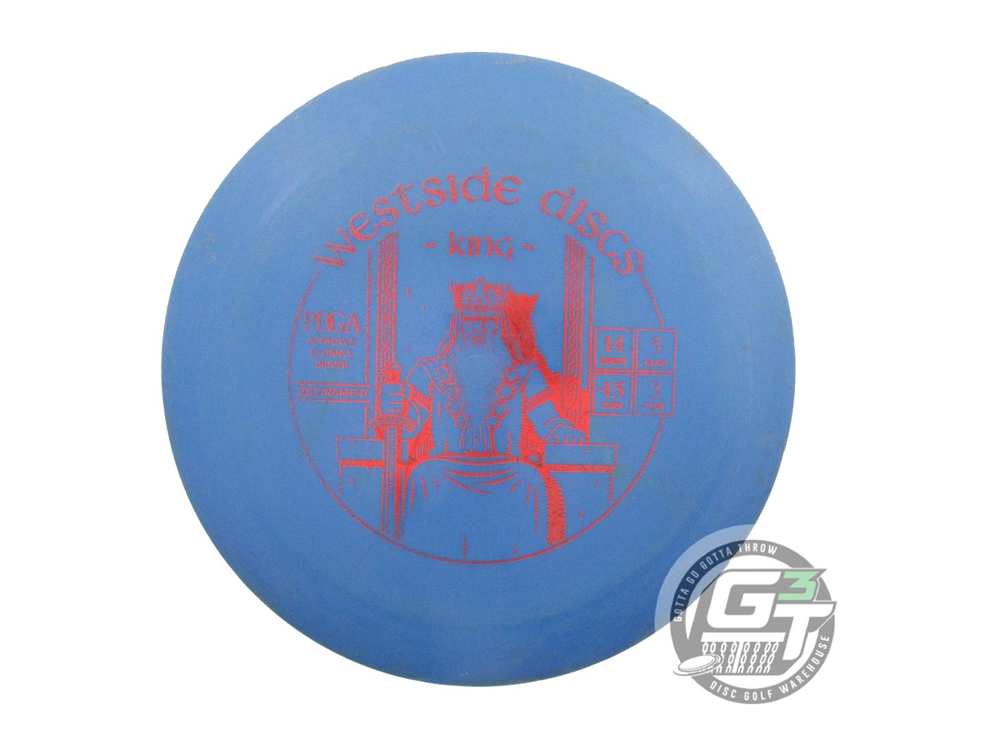 USED Westside Discs Tournament King 173g Blue Red Foil Distance Driver Golf Disc