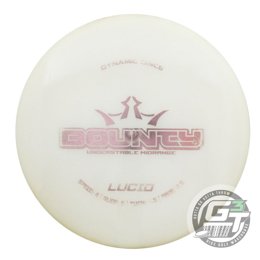 USED Dynamic Discs Lucid Bounty 173g White Pink Foil Midrange Golf Disc
