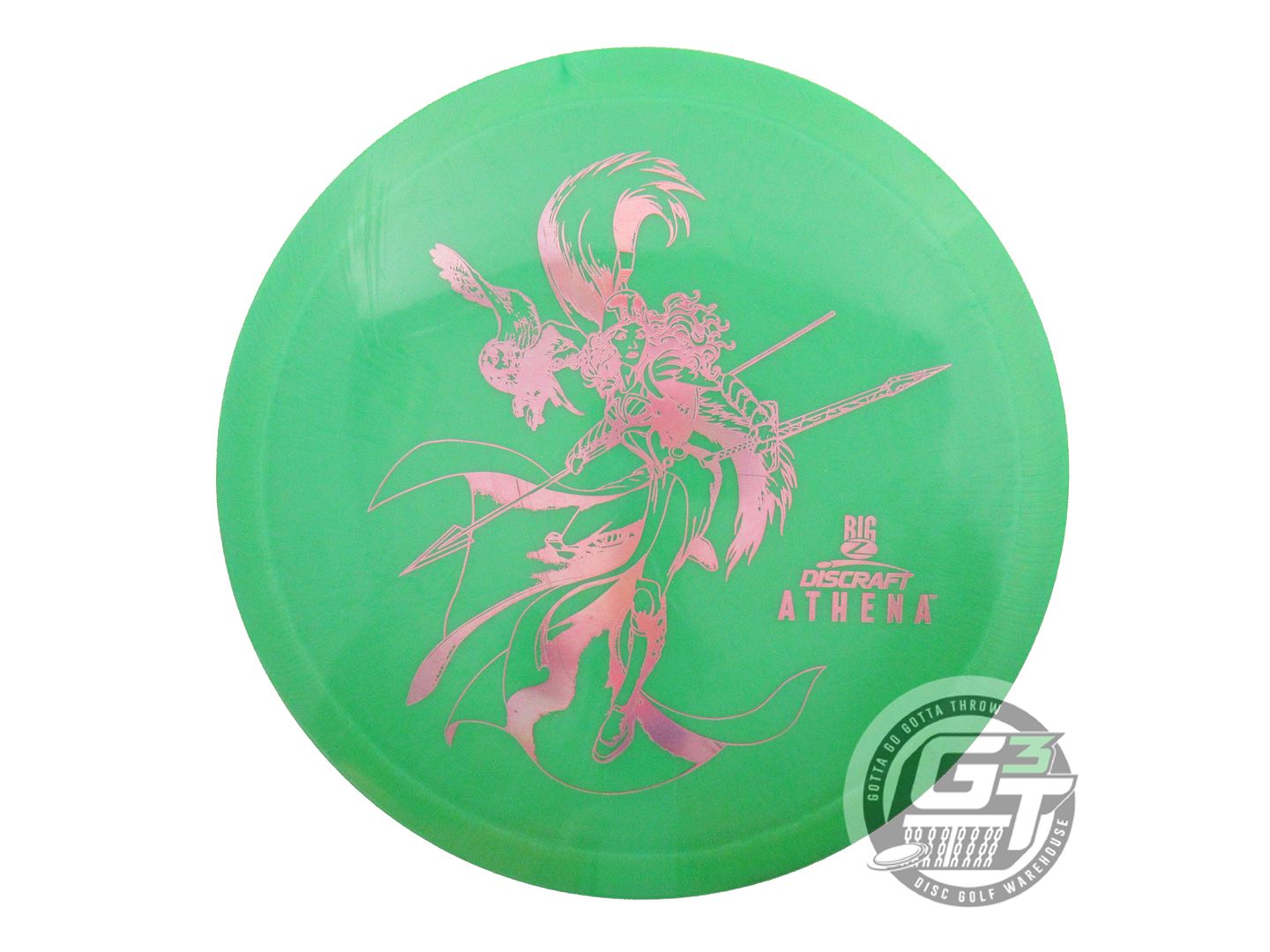 USED Discraft Big Z Athena 173g Green Pink Holo Foil Driver Golf Disc