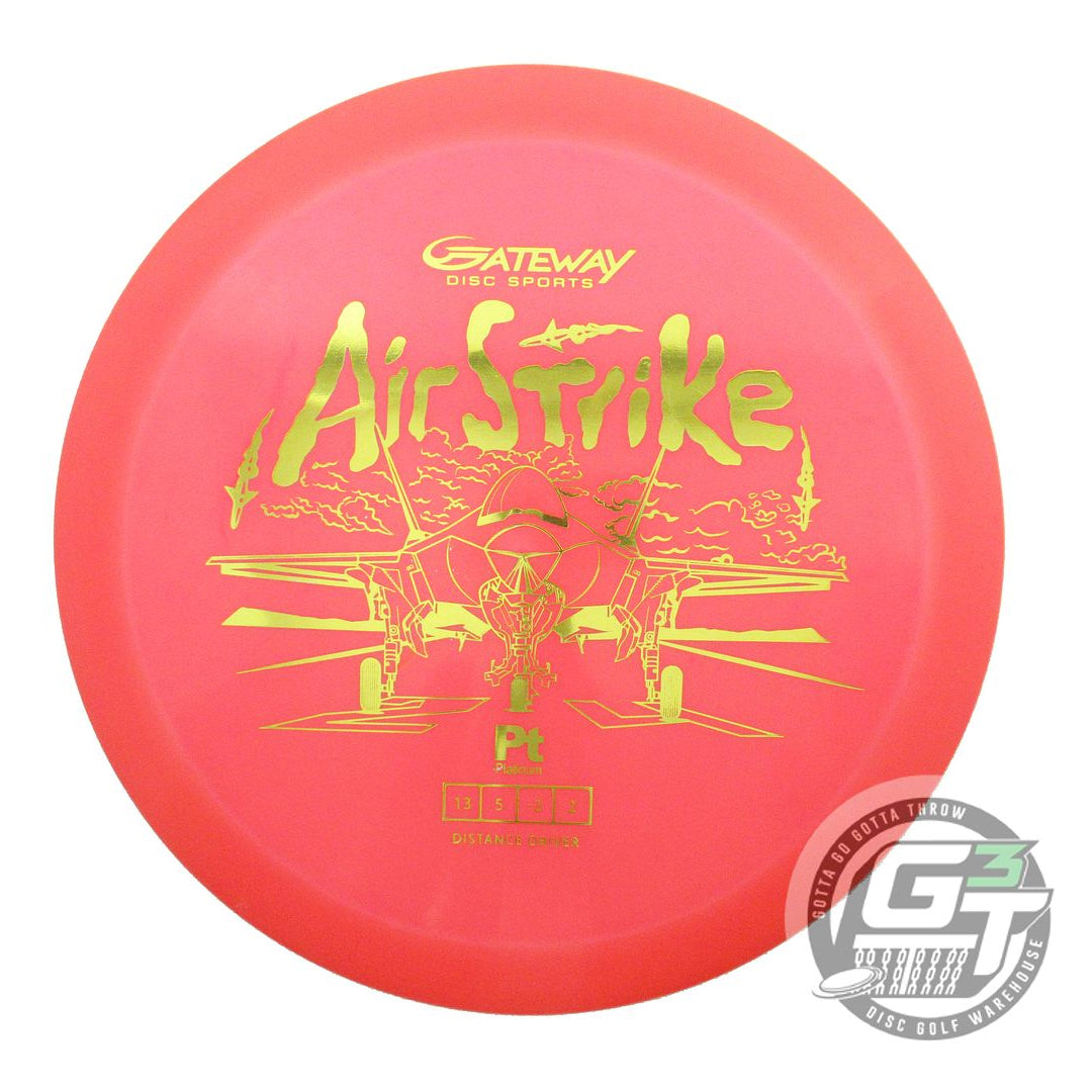 NOS Gateway Platinum Air Strike 171g Red Yellow Foil Distance Driver Golf Disc